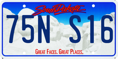 SD license plate 75NS16