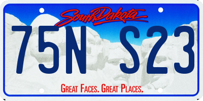 SD license plate 75NS23