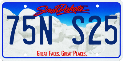 SD license plate 75NS25