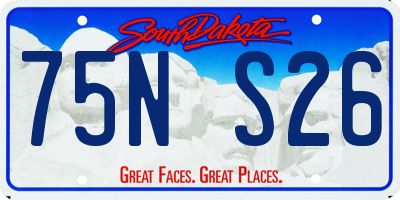 SD license plate 75NS26