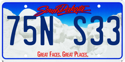 SD license plate 75NS33