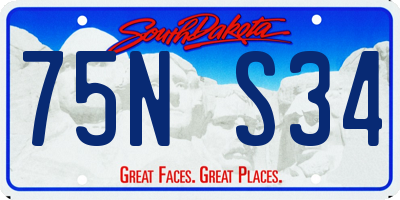 SD license plate 75NS34
