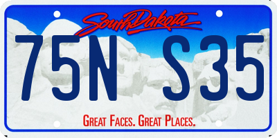 SD license plate 75NS35