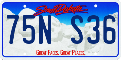 SD license plate 75NS36