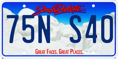 SD license plate 75NS40