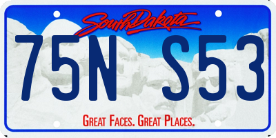 SD license plate 75NS53