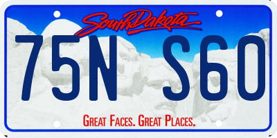 SD license plate 75NS60