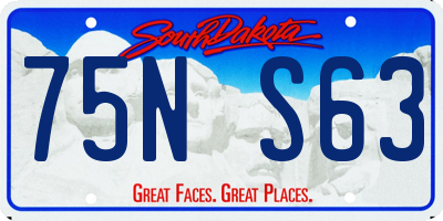 SD license plate 75NS63