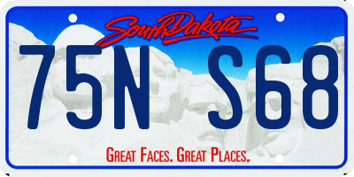 SD license plate 75NS68