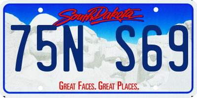 SD license plate 75NS69