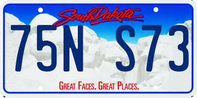 SD license plate 75NS73