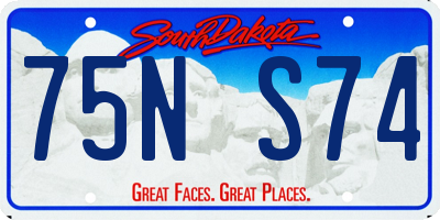 SD license plate 75NS74