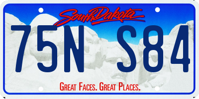 SD license plate 75NS84