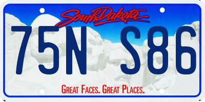 SD license plate 75NS86