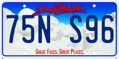 SD license plate 75NS96