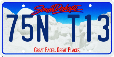 SD license plate 75NT13