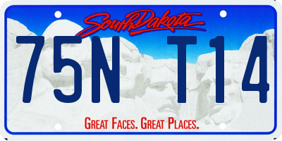SD license plate 75NT14