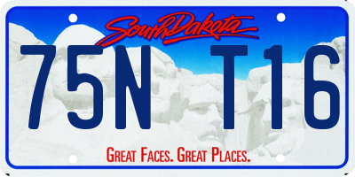 SD license plate 75NT16