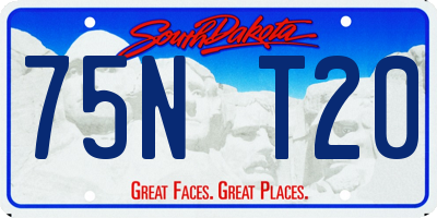 SD license plate 75NT20