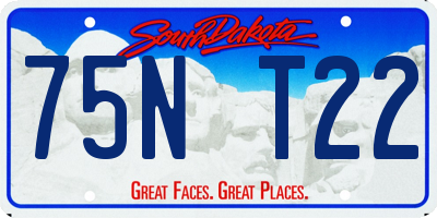SD license plate 75NT22