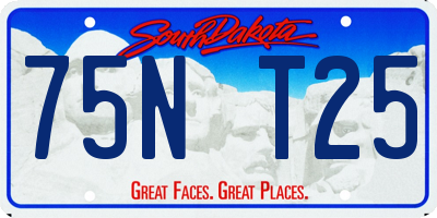 SD license plate 75NT25