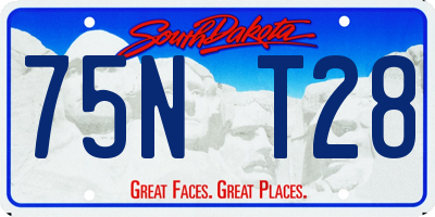 SD license plate 75NT28