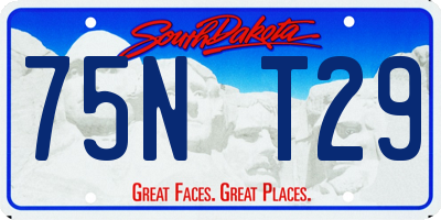 SD license plate 75NT29