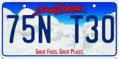 SD license plate 75NT30
