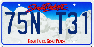 SD license plate 75NT31
