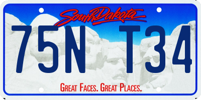 SD license plate 75NT34