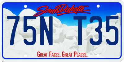 SD license plate 75NT35