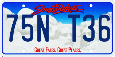 SD license plate 75NT36