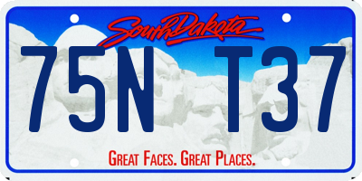 SD license plate 75NT37