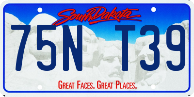 SD license plate 75NT39