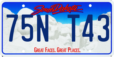 SD license plate 75NT43
