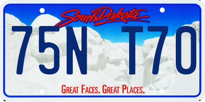 SD license plate 75NT70