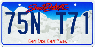 SD license plate 75NT71