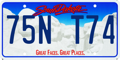 SD license plate 75NT74