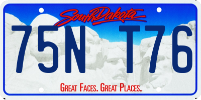 SD license plate 75NT76