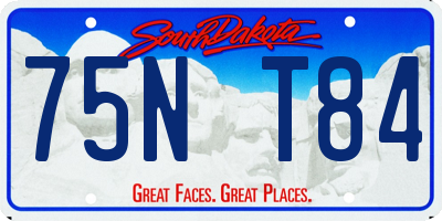SD license plate 75NT84