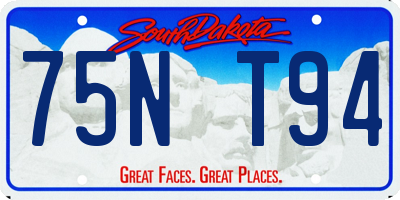 SD license plate 75NT94