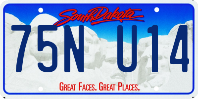 SD license plate 75NU14
