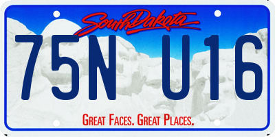 SD license plate 75NU16