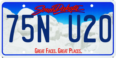 SD license plate 75NU20