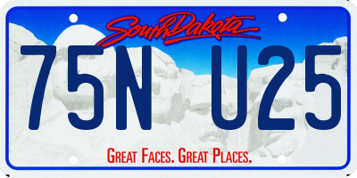 SD license plate 75NU25