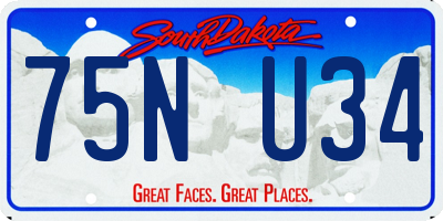 SD license plate 75NU34
