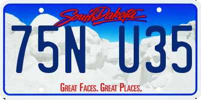 SD license plate 75NU35