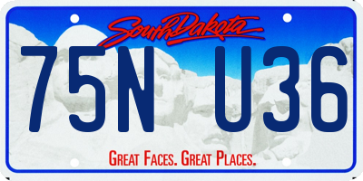 SD license plate 75NU36