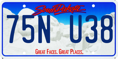 SD license plate 75NU38