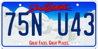 SD license plate 75NU43
